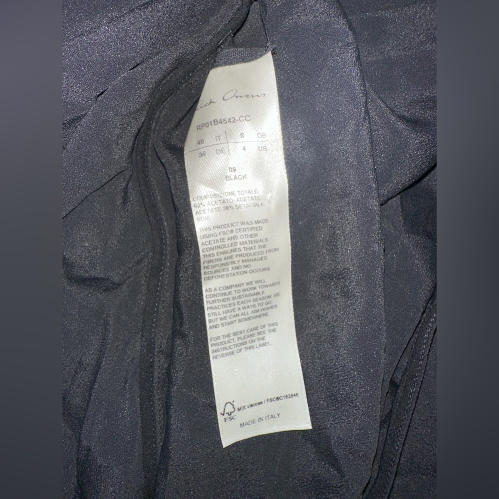 Rick Owens Drape Long Sleeve Wrap Dress Size 40 - Picture 9 of 13